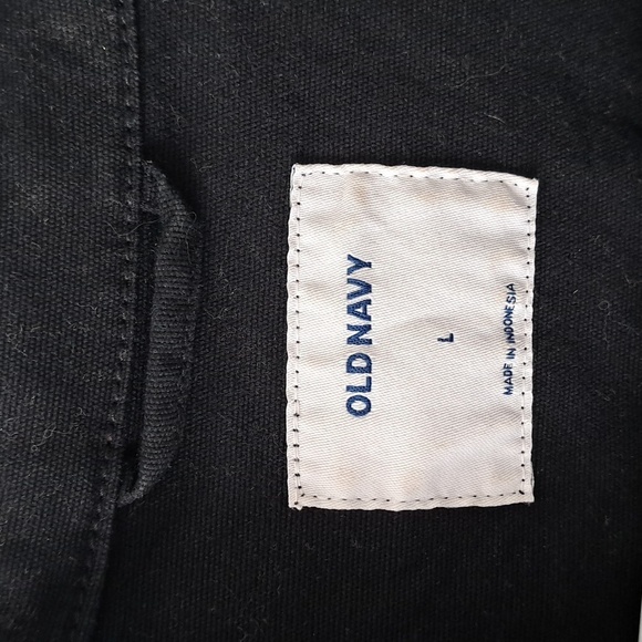 Old Navy  Canvas Moto Jacket Womens Size L Black Asymmetrical Diagonal Z… - Picture 5 of 9